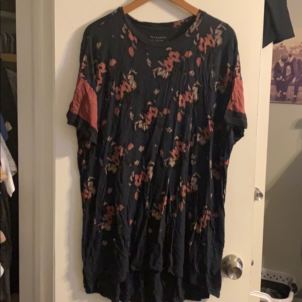Allsaints floral tunic tee